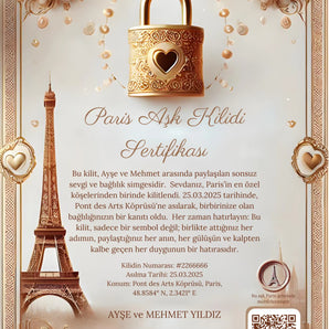 Paris Aşk Kilidi Ek Opsiyonlar